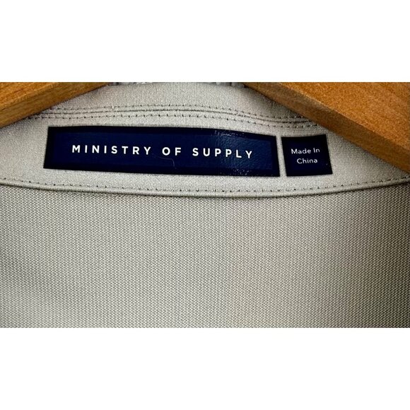 Ministry of Supply Aviator Jacket Mens Large Performance Travel Blazer Beige - Picture 3 of 12